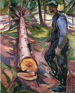 le bucheron 1913 Edvard Munch Peinture à l'huile